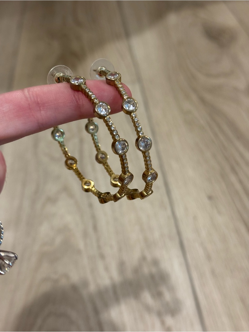 Gold Crystal Hoop Earrings - Elegant Women's Jewelry